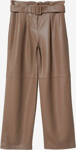 MANGO Loose fit Pleat-Front Pants 'Elle' in Grey: front