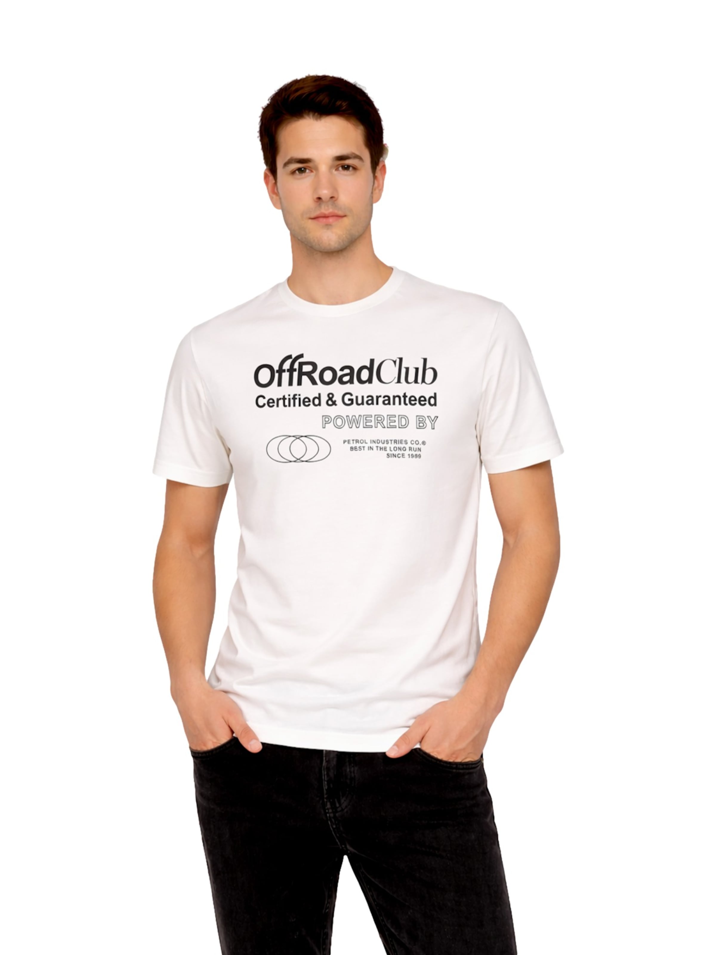 T-Shirt Petrol Industries en blanc : devant