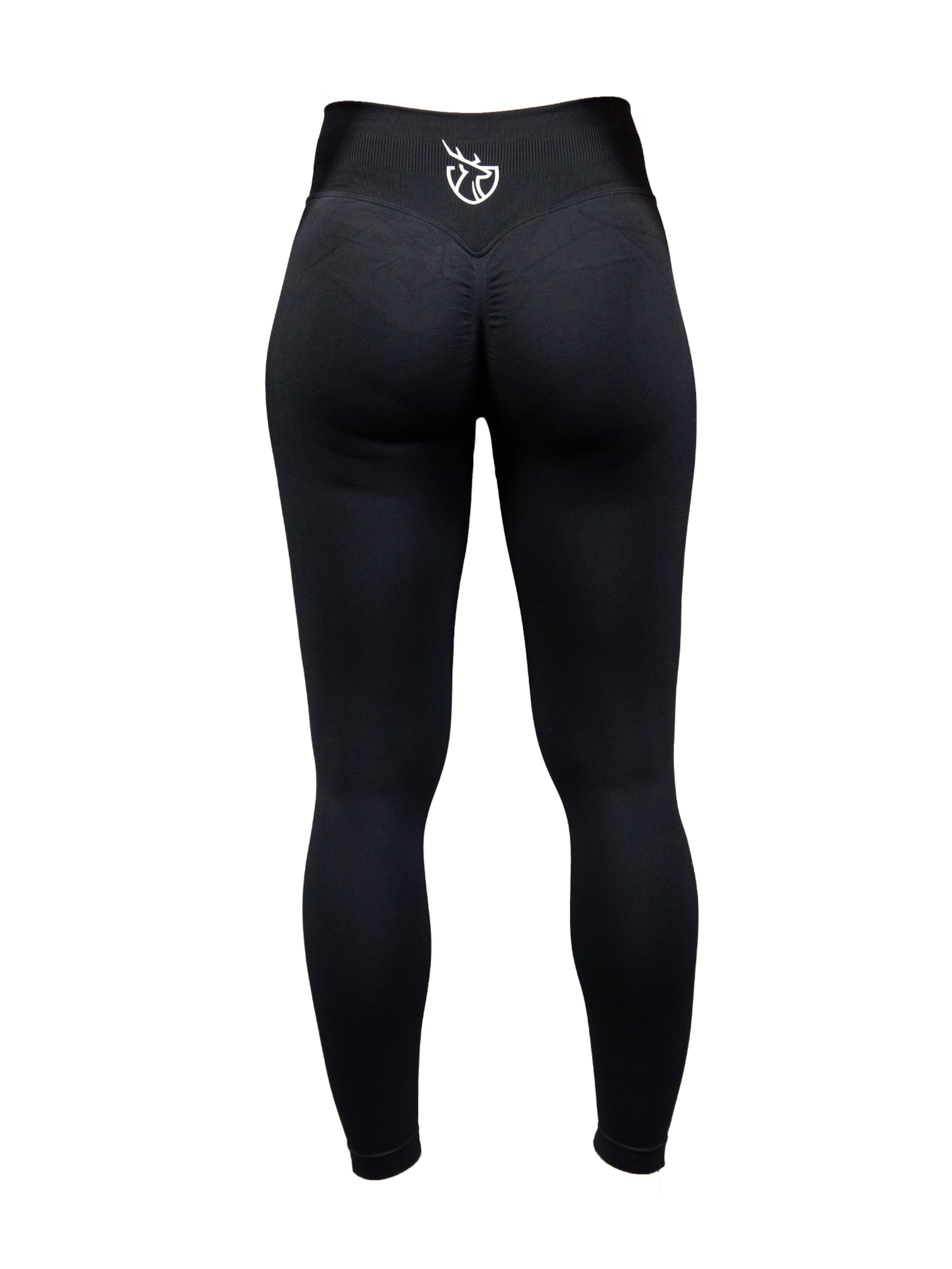 Strammer Max Performance Skinny Leggings 'Scrunch'‌‌ in Schwarz: Vorderseite