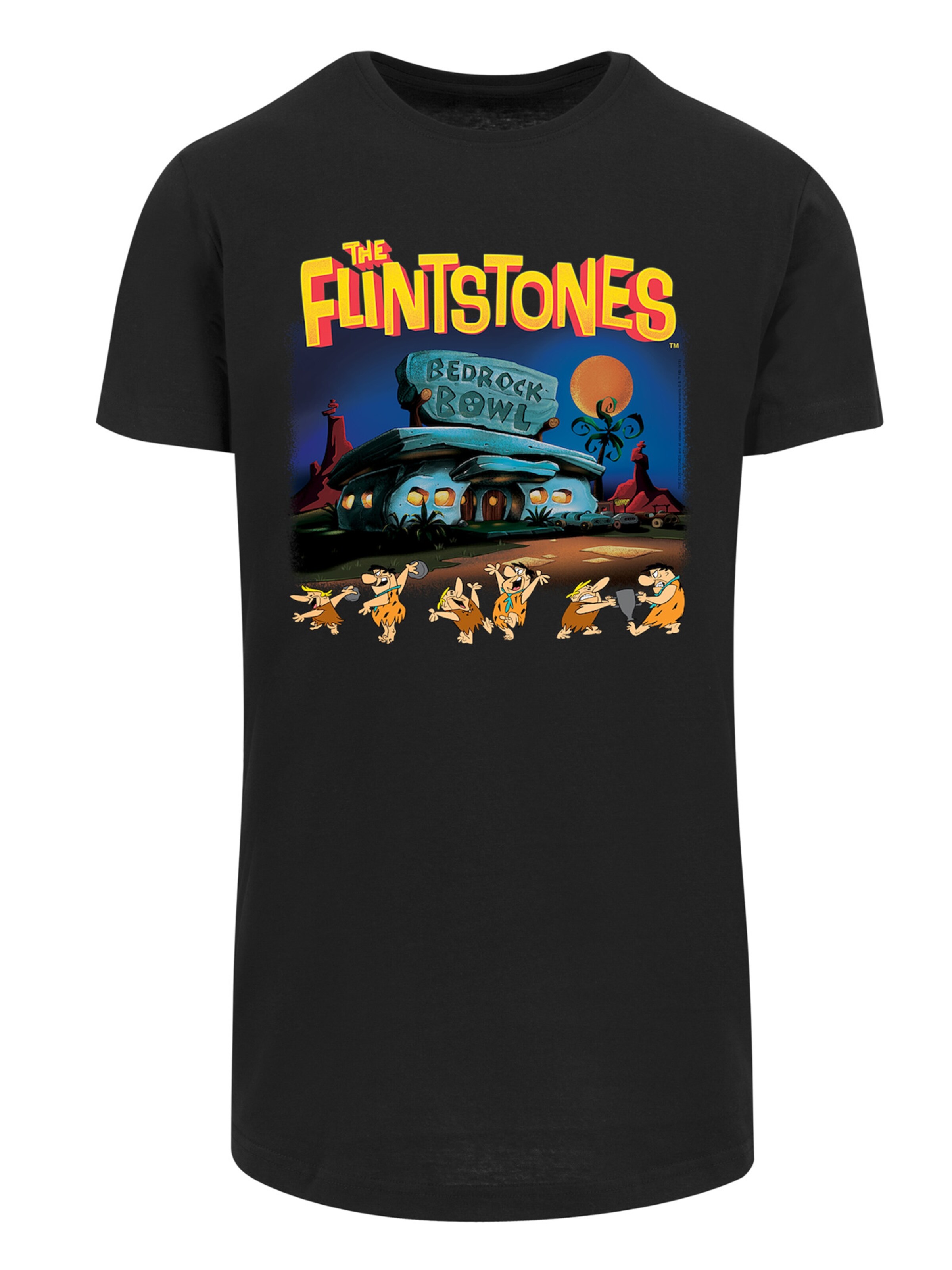 F4NT4STIC Shirt 'Die Familie Feuerstein Champions Of Bedrock Bowl ' in Black: front