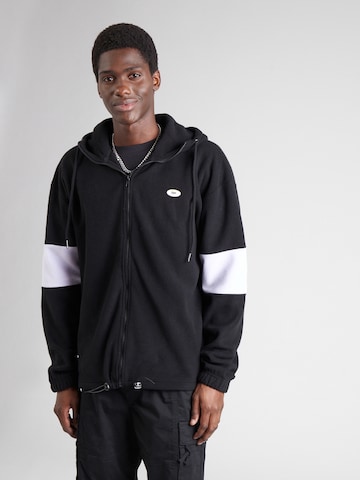 Denim Project Fleecejacke in Schwarz: Vorderseite