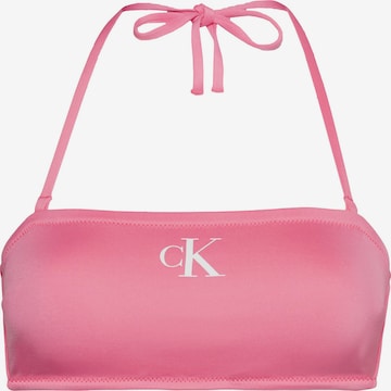 Calvin Klein Swimwear - Bandeau Top de bikini en rosa: frente