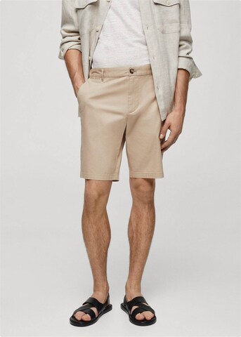 MANGO MAN Regular Pants 'Gracia' in Beige: front