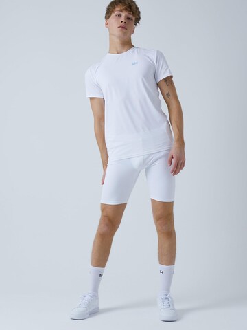 Skinny Leggings 'Short Tights mit Taschen' SPORTKIND en blanc