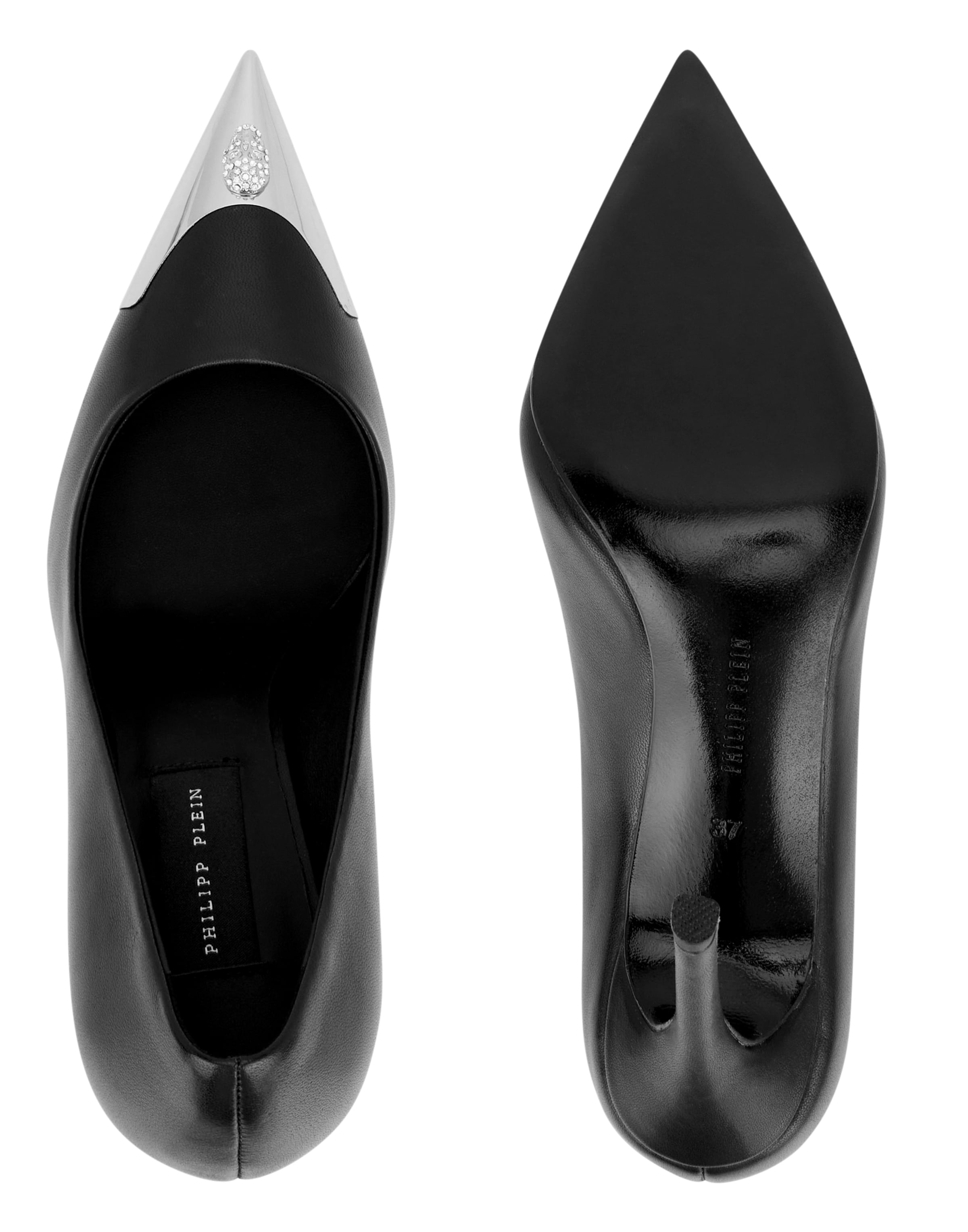 Philipp Plein - Sapatos com cunha frontal em preto
