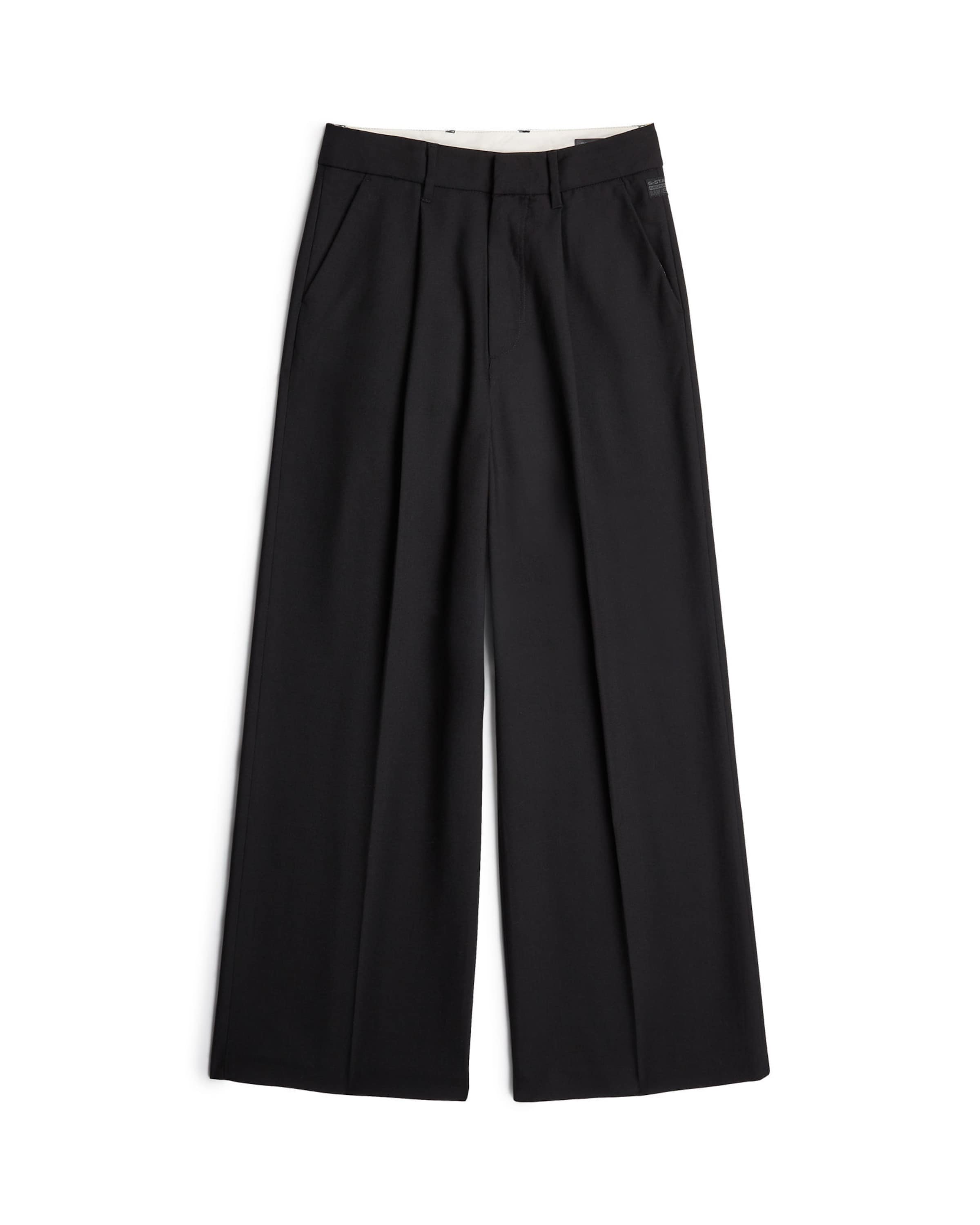 G-STAR Wide leg Pleat-front trousers 'Fluid' in Black: front