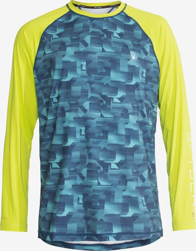 Spyder Functioneel shirt in de kleur Blauw / Groen / Wit, Productweergave