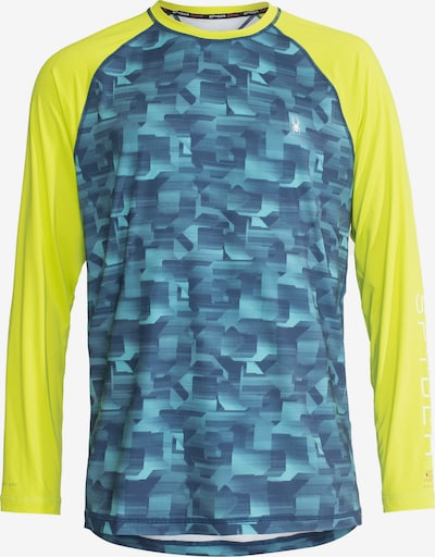 Spyder Toiminnallinen paita värissä sininen / vihreä / valkoinen, Tuotenäkymä