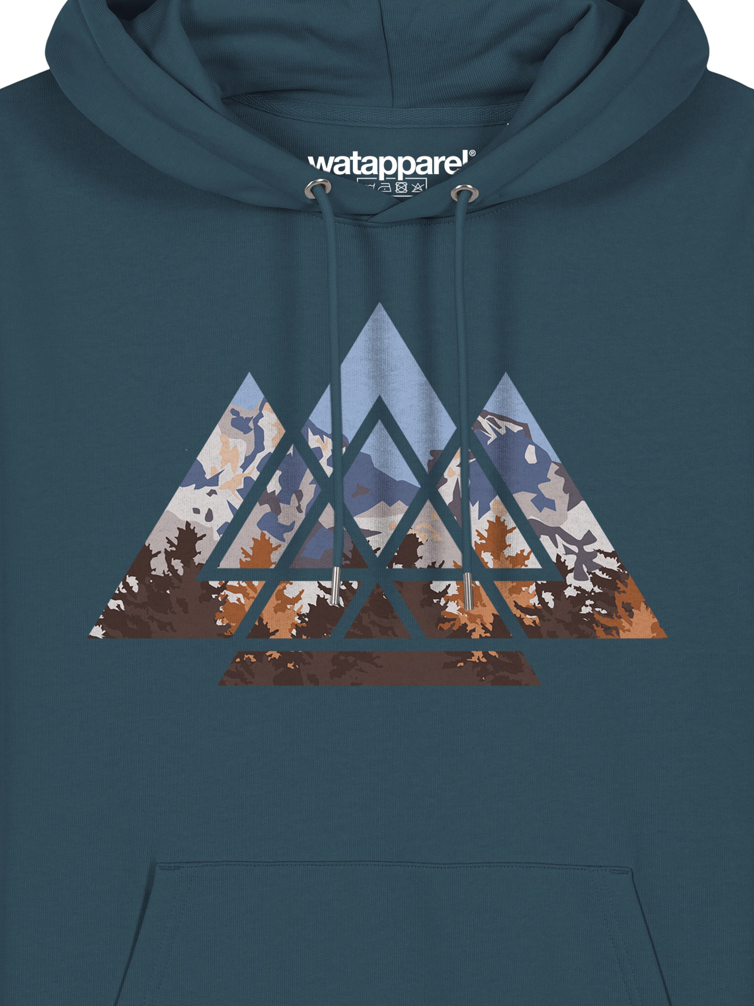 Watapparel Sweatshirt ' Geometric Landscape ' in Blauw