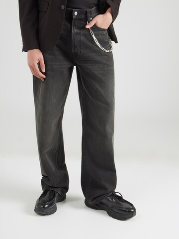 Calvin Klein Jeans - Folgado Calças de ganga em preto: frente