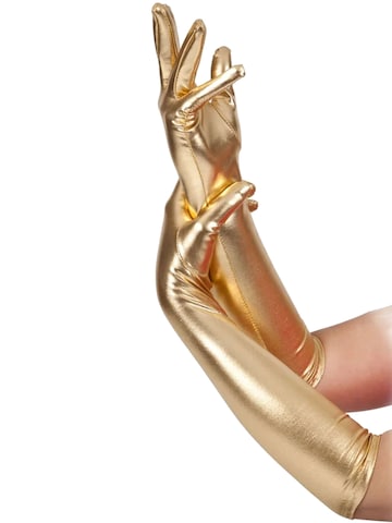 Dirndline Full Finger Gloves 'Metallic' in Gold: front