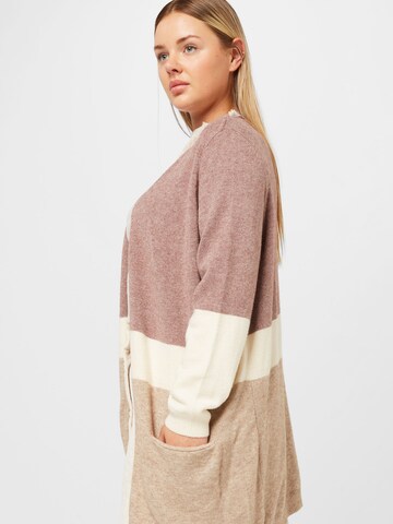 ONLY Carmakoma Knit Cardigan 'New Stone' in Beige