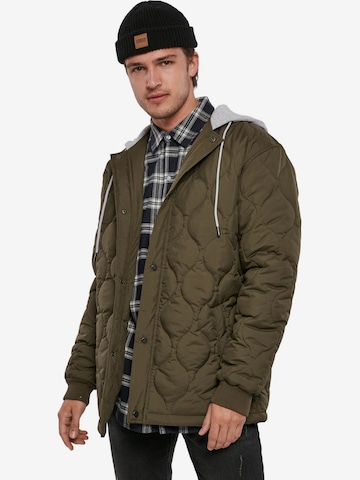 Urban Classics Between-Season Jacket in Green: front