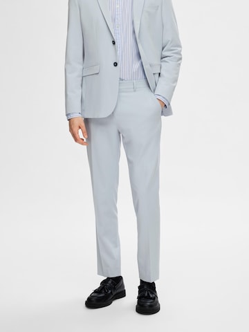 Coupe slim Pantalon à plis SELECTED HOMME en bleu : devant