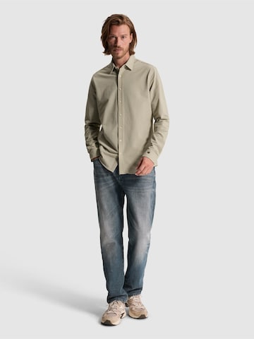 CAST IRON - Ajuste estrecho Camisa 'Jersey shirt with stripe pattern and woven effect' en beige