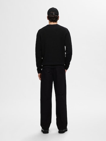 SELECTED HOMME Tröja 'SLHRoss' i svart