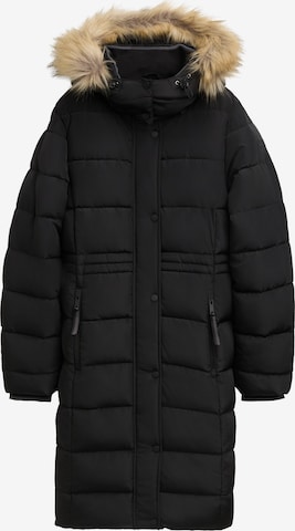 TOM TAILOR Pitkä talvitakki värissä musta: etupuoli