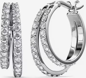 ROUGEMONT Jewellery Earrings 'Funkelnde Kristall Creolen Ohrringe' in Silver: front