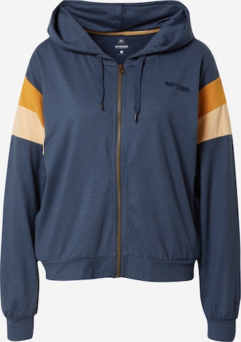 RIP CURL Athletic Zip-Up Hoodie in Blue: front