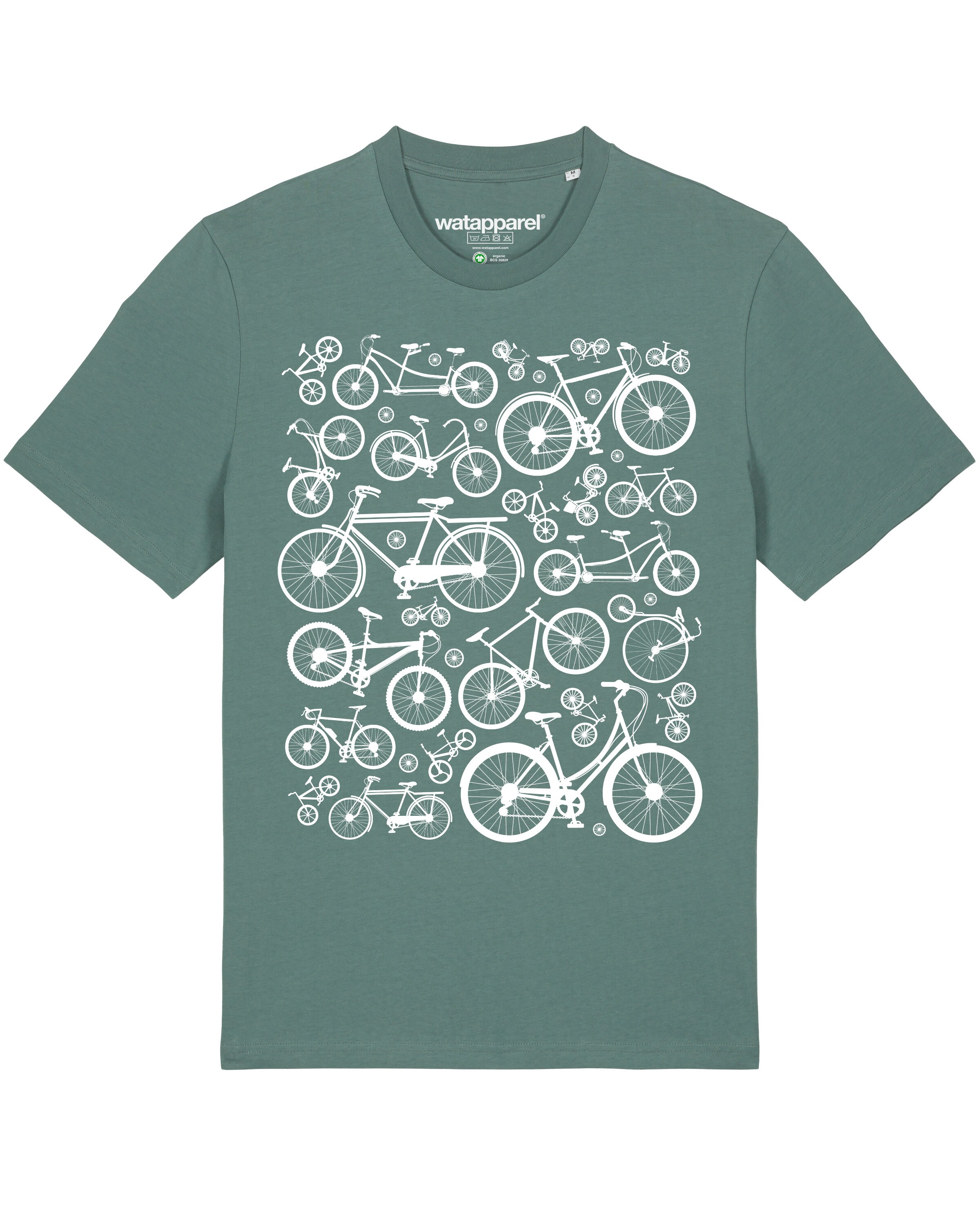 Watapparel Shirt 'Fahrräder' in Groen: voorkant
