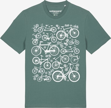 Watapparel T-Shirt 'Fahrräder' in Grün: Vorderseite