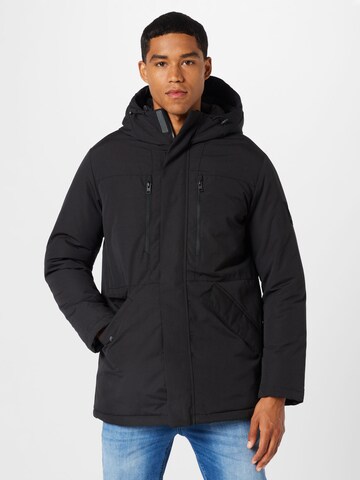 Parka mi-saison 'Bach' JACK & JONES en noir : devant