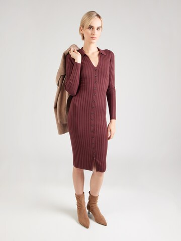 GUESS - Vestido de punto 'MIRANDA' en marrón: frente