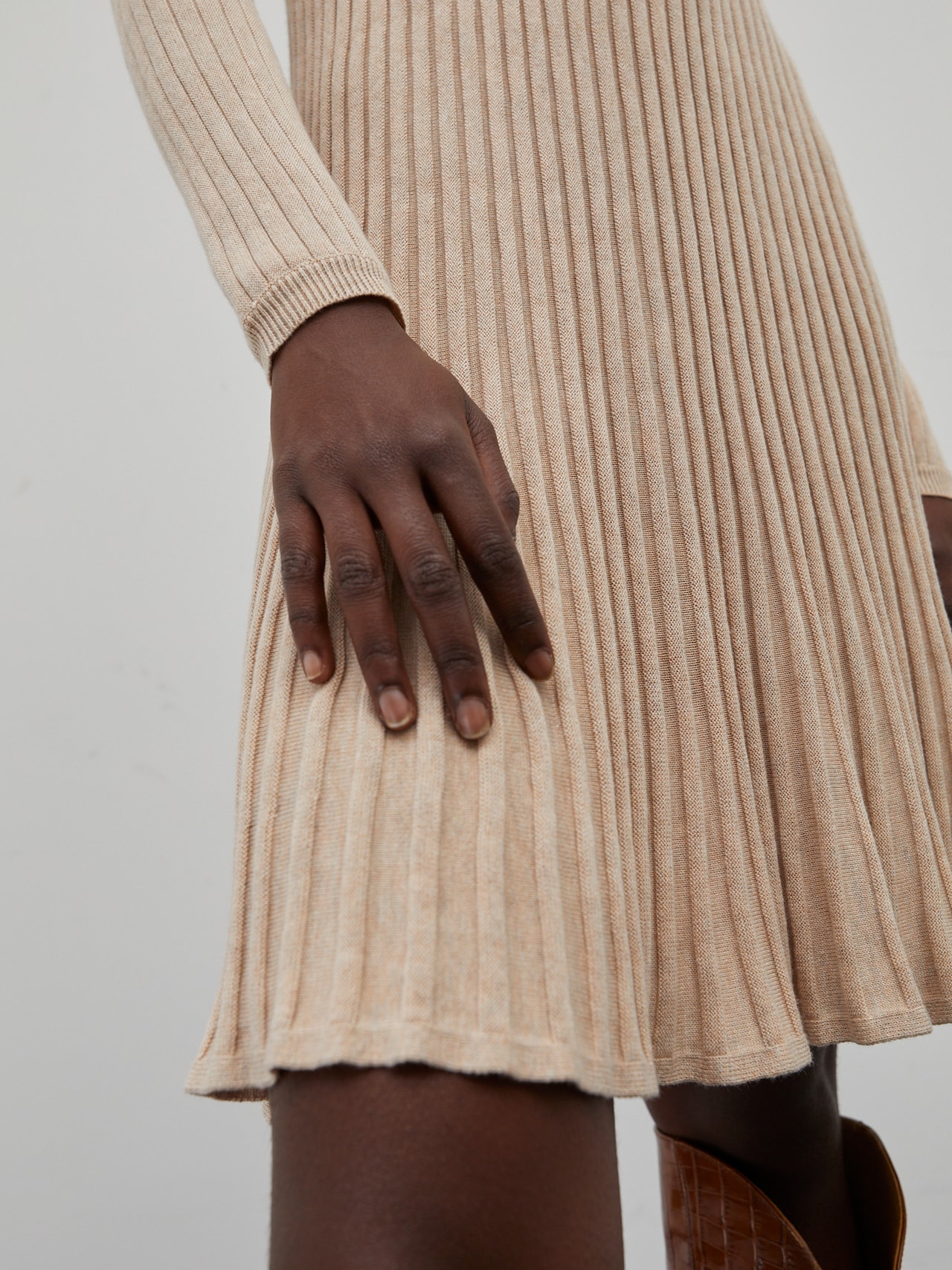 EDITED Producten Jurk 'Katrin' Beige gemêleerd