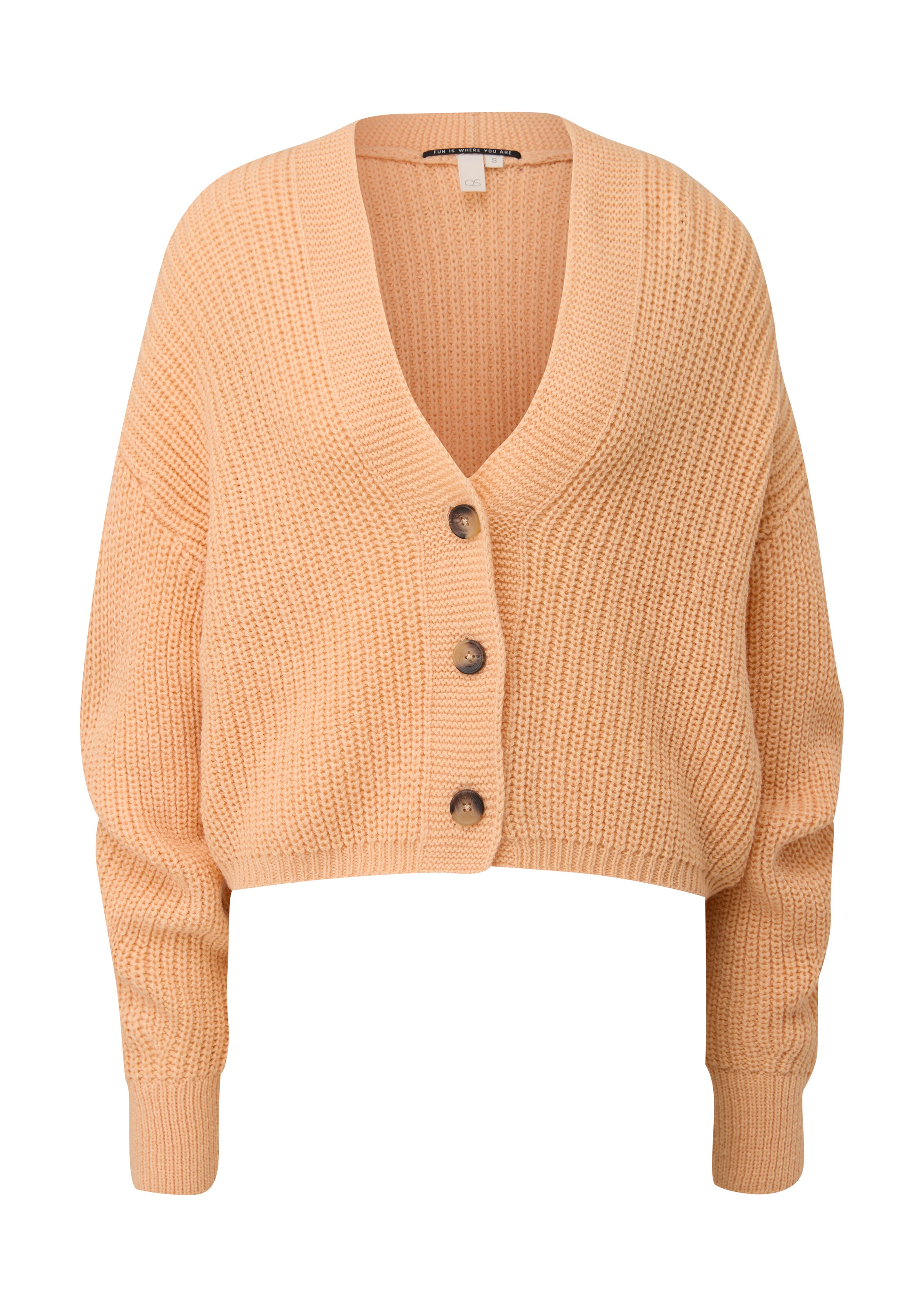 QS Oversized cardigan in Orange: front
