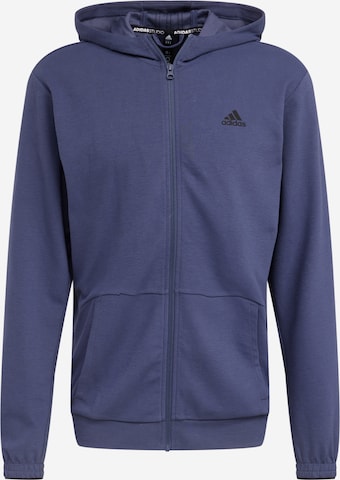 ADIDAS SPORTSWEAR Sports sweat jacket 'Aeroready ' in Blue: front