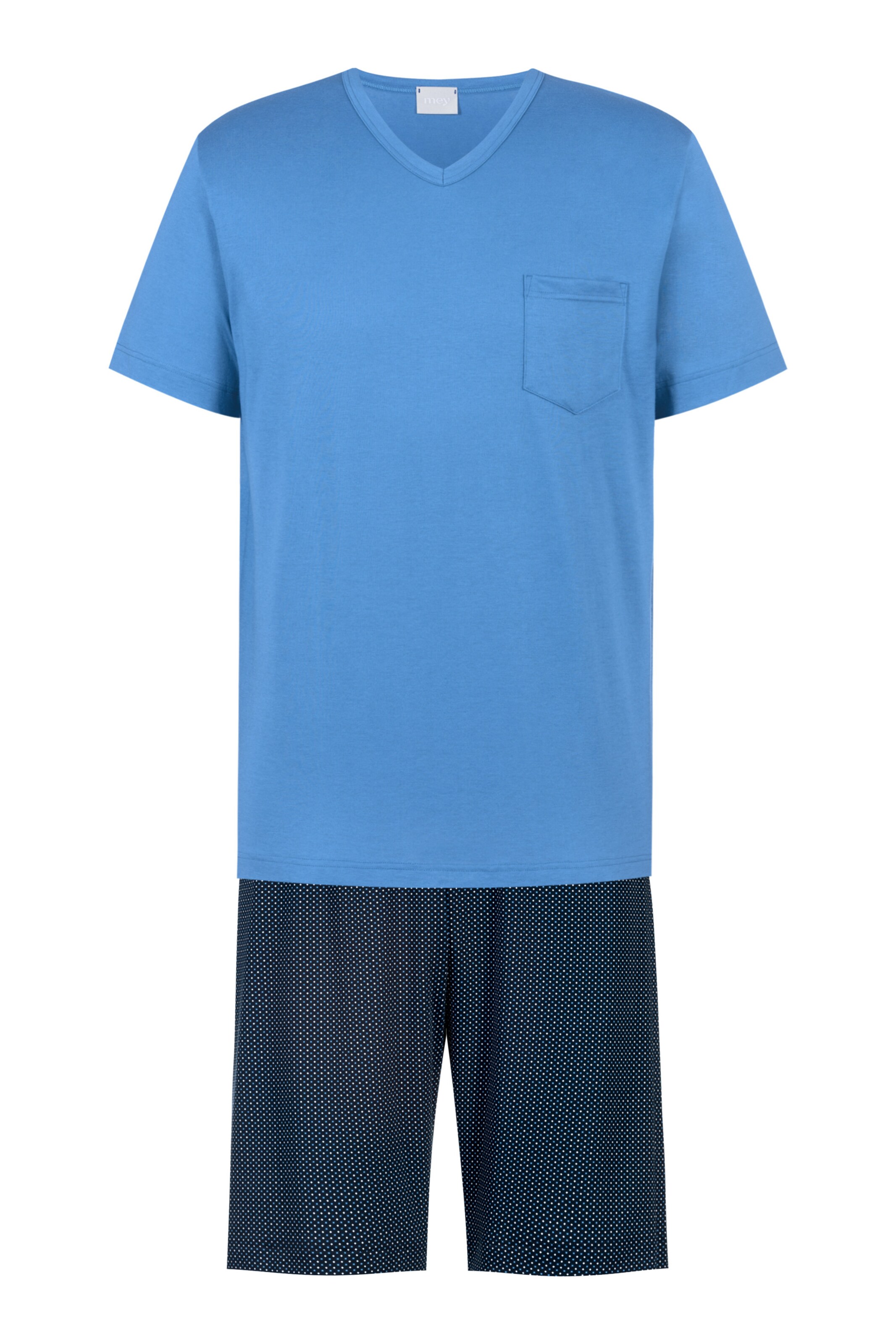 Mey Pyjama 'Micro Blue' in Blau: Vorderseite