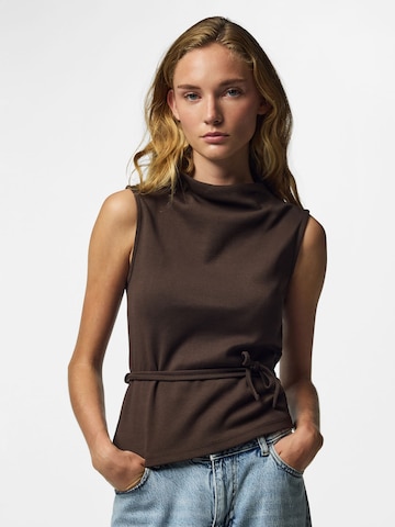 PIECES - Top 'PCOLIVE' en marrón: frente