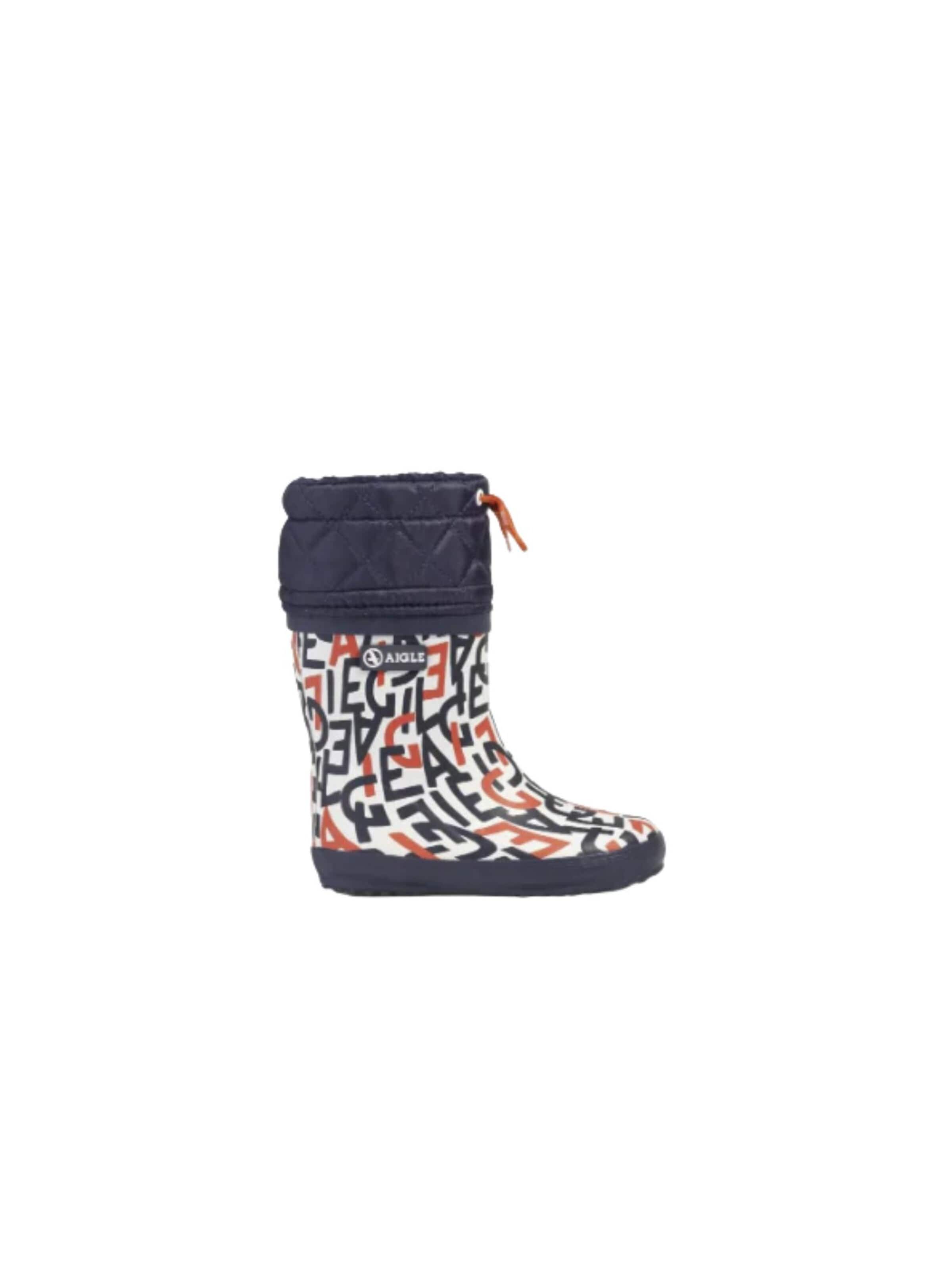 Bottes en caoutchouc 'GIBOULEE PRINT' AIGLE en noir : devant