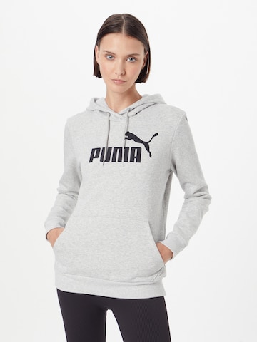 PUMA Sportovní mikina 'ESSENTIAL Logo Hoodie' – šedá: přední strana