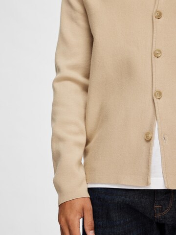 SELECTED HOMME Strickjacke 'MILO' in Beige