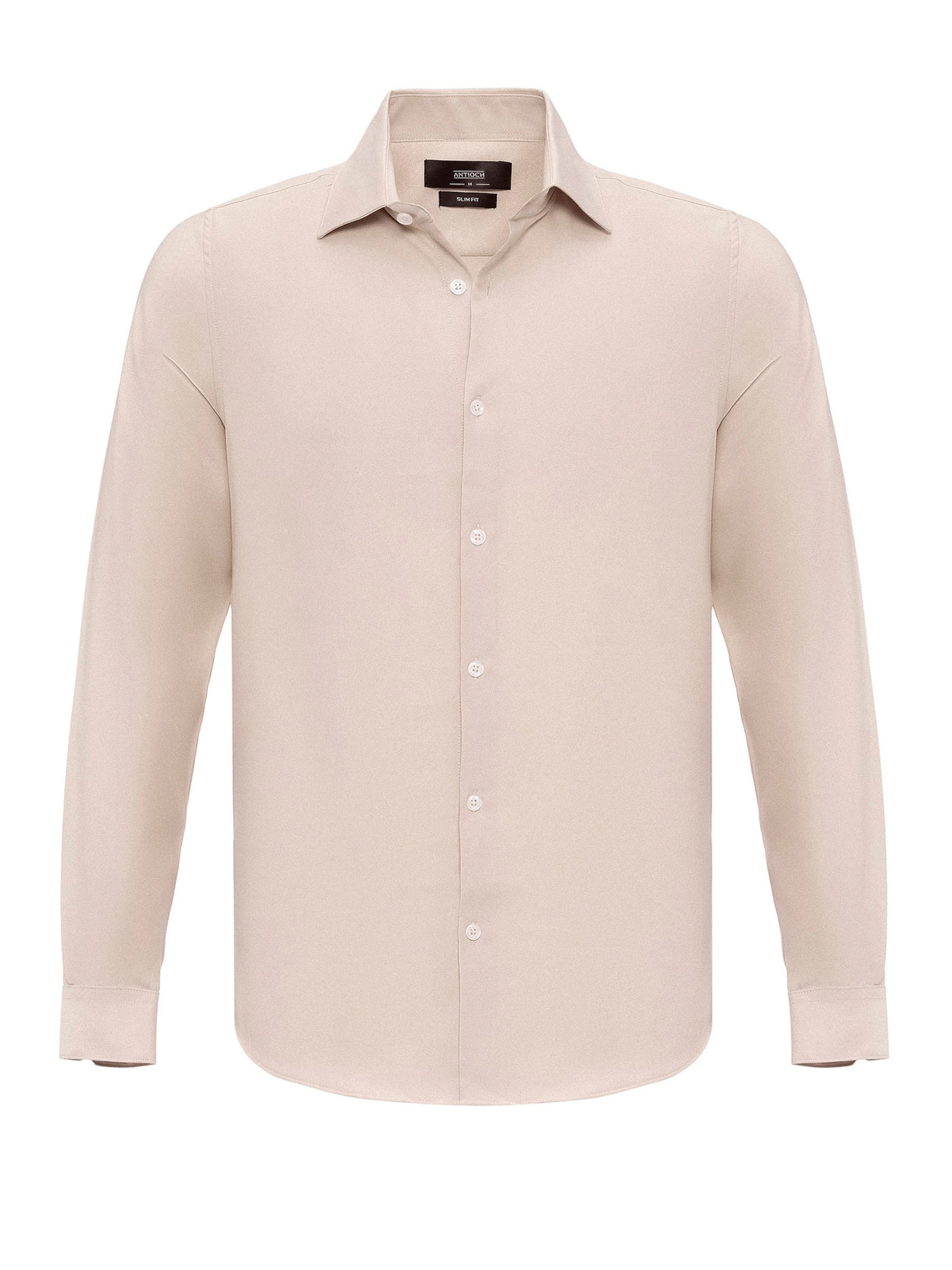 Antioch Slim fit Button Up Shirt in Beige: front