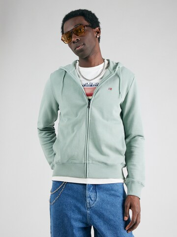 NAPAPIJRI Zip-Up Hoodie 'BALIS' in Green: front
