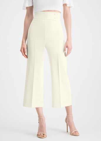 Nicowa Loose fit Pleated Pants 'Coradue' in White: front
