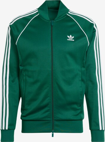 ADIDAS ORIGINALS Zip-Up Hoodie 'Adicolor Classics SST' in Green: front