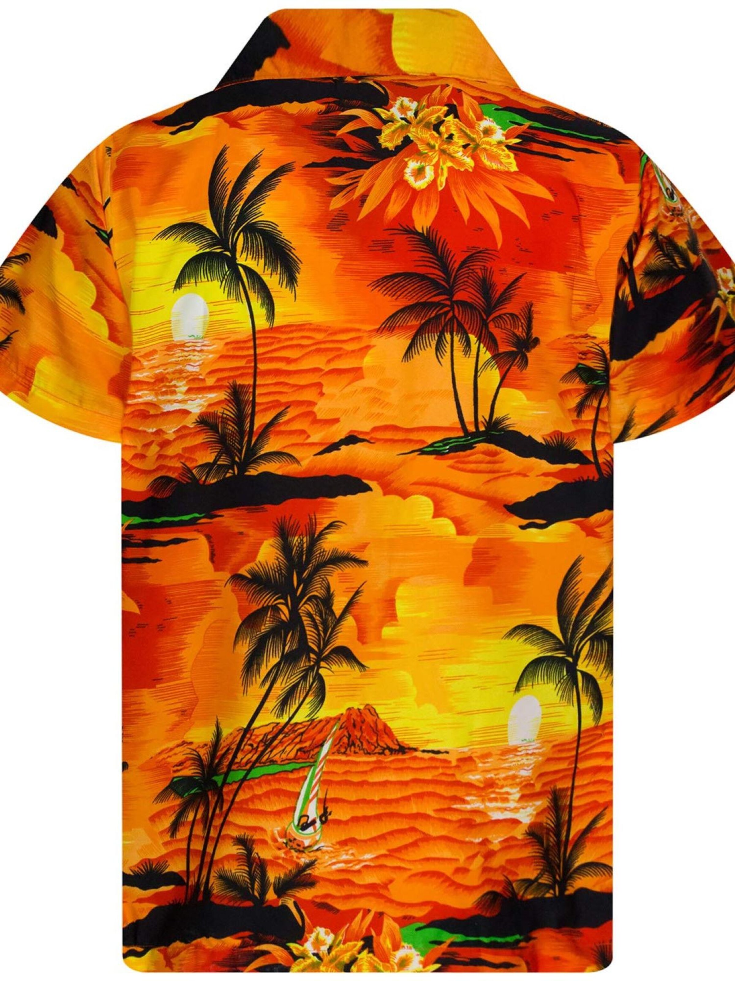 King Kameha Regular Fit Hemd 'Surf'‌‌‌‌‌‌‌ in Orange