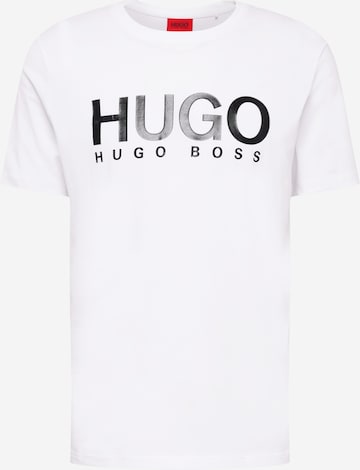 HUGO Тениска 'Dolive' в бяло: отпред