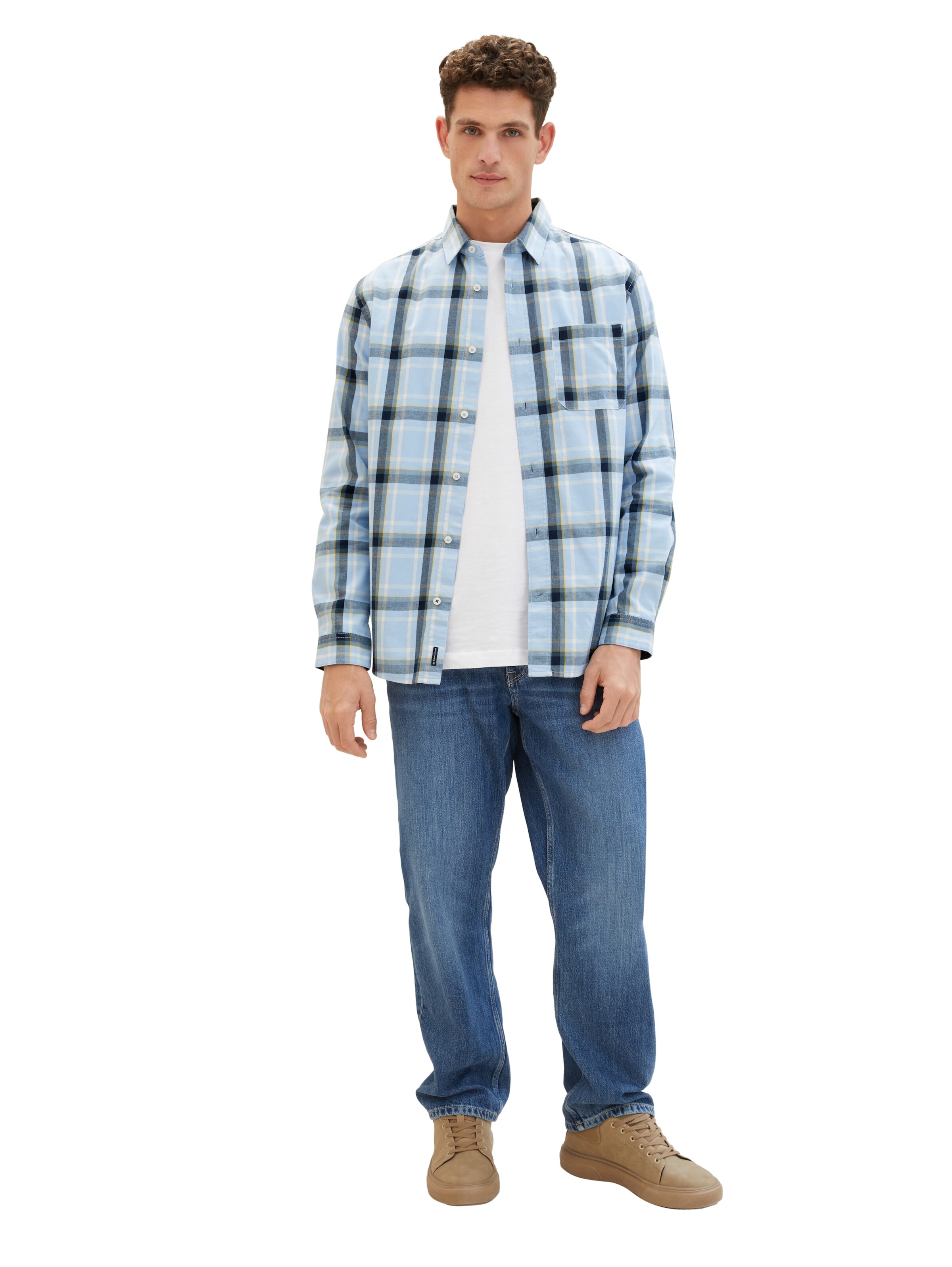 TOM TAILOR Regular fit Button Up Shirt in Blue