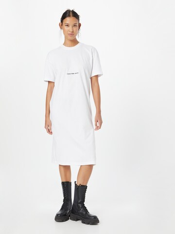 Calvin Klein Jeans Dress in White: front