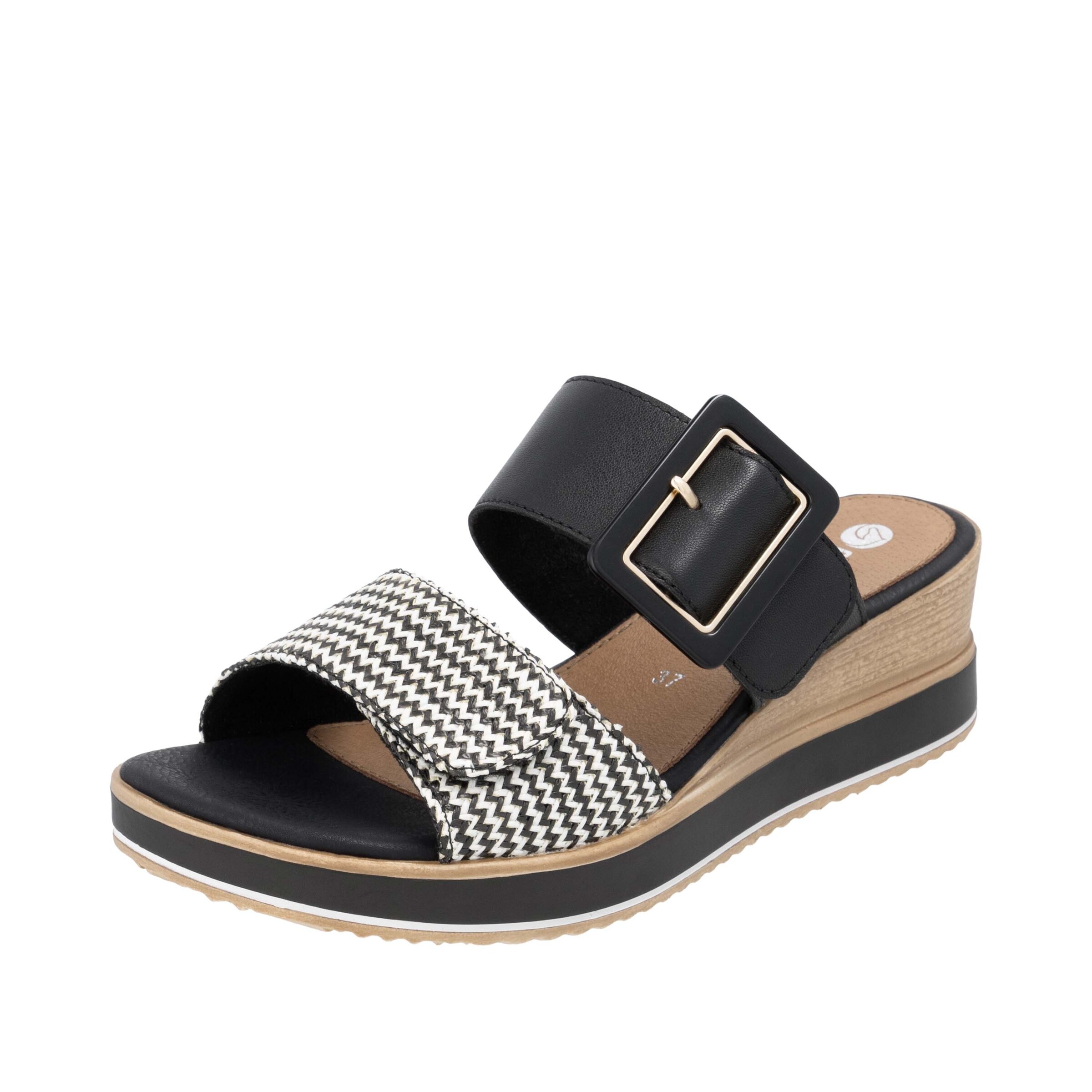 REMONTE Pantolette in Schwarz: Vorderseite