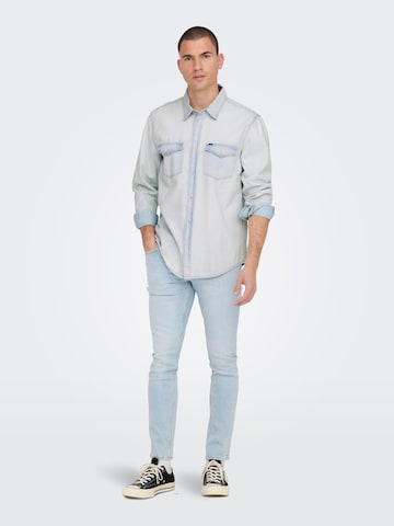 Only & Sons - Ajuste confortable Camisa 'Bane' en azul