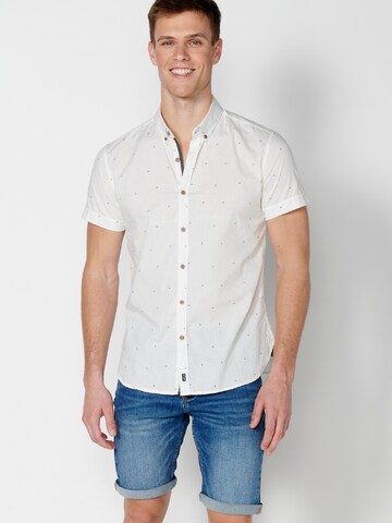 KOROSHI Regular fit Button Up Shirt in White