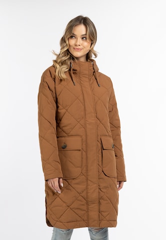 Manteau mi-saison DreiMaster Vintage en marron : devant