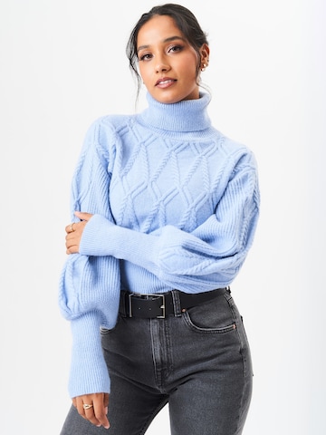 GINI LONDON Trui 'Gini Crop' in Blauw: voorkant