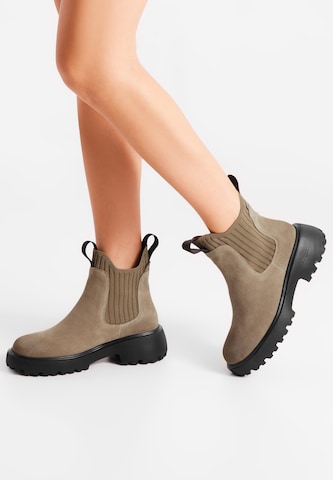 WODEN Chelsea Boots 'Isabella' i brun: forside