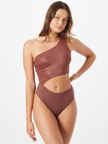 Calvin Klein Swimwear Swimsuit in Brown: front
